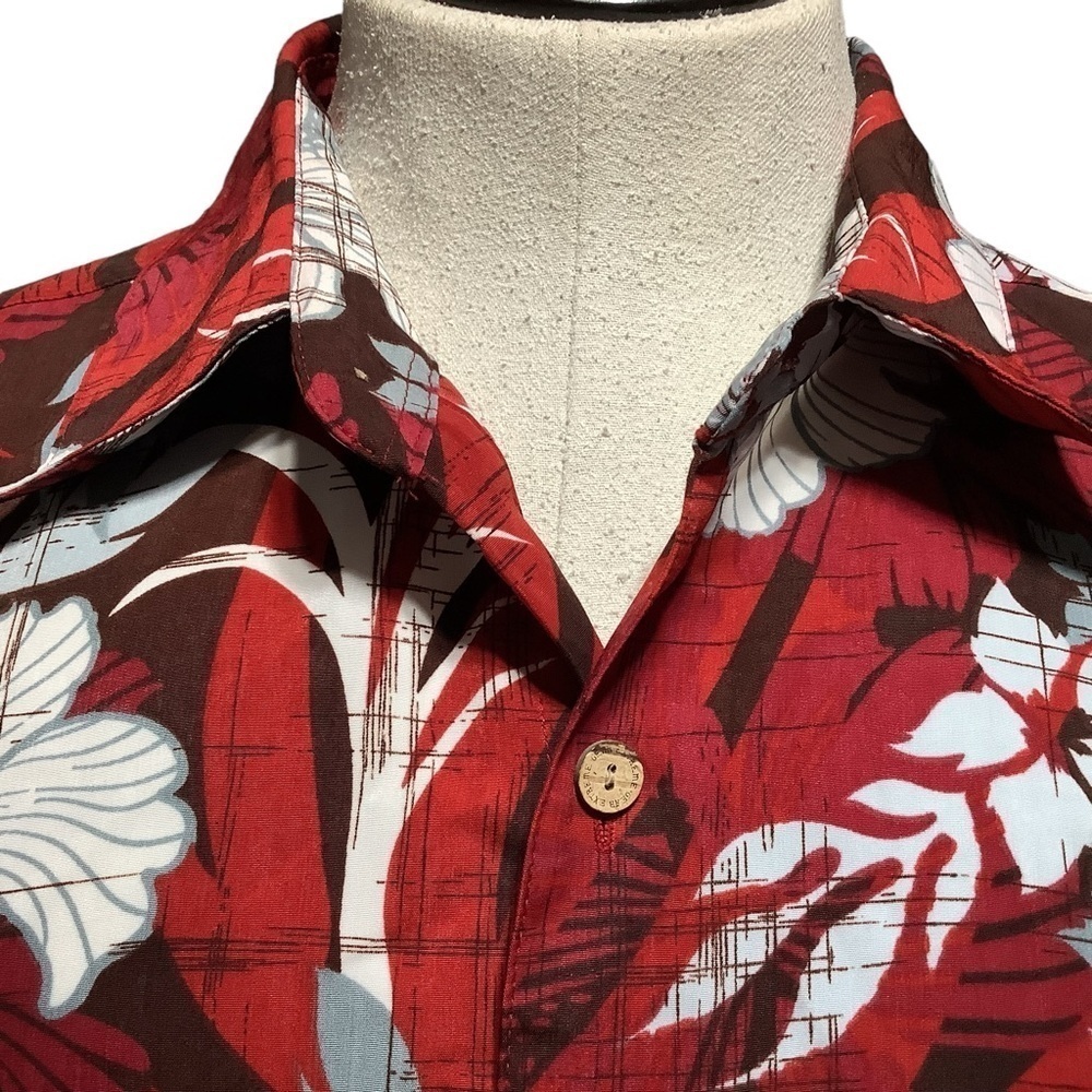 EXTREME GEAR‎ ISLAND TROPICS Red & White Floral Hawaiian Shirt - Size XXL